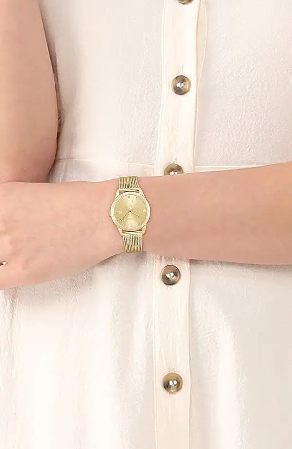 lacoste stargaze mesh strap watch